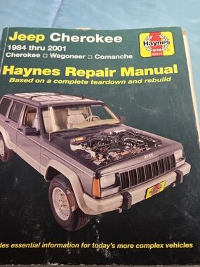 Hanes Jeep Cherokee Repair Manual Cover - Green and Yellow